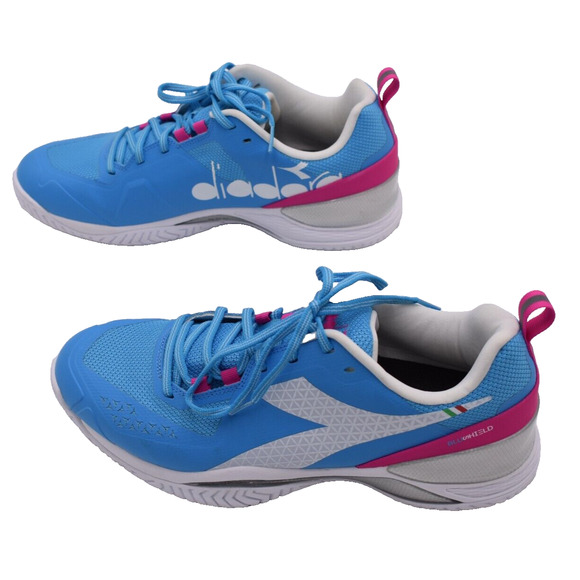 DIADORA Blushield Torneo Blue & White Lace Up Sneakers Shoes | Womens 10 - Picture 6 of 8